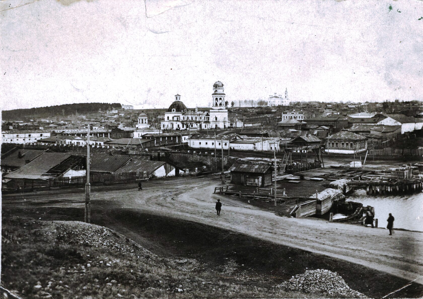 Вид на п. Каменский Завод со стороны п. Барабы. 1933 г.
