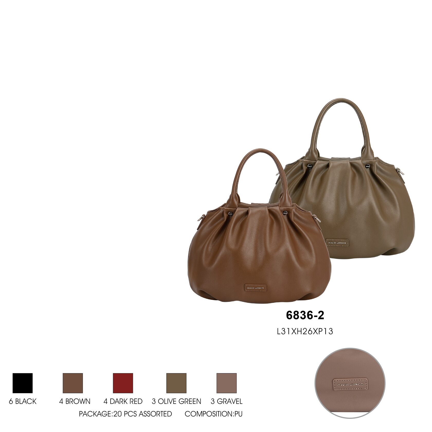David Jones 6920-1 Shoulder Bag (3 Colours )