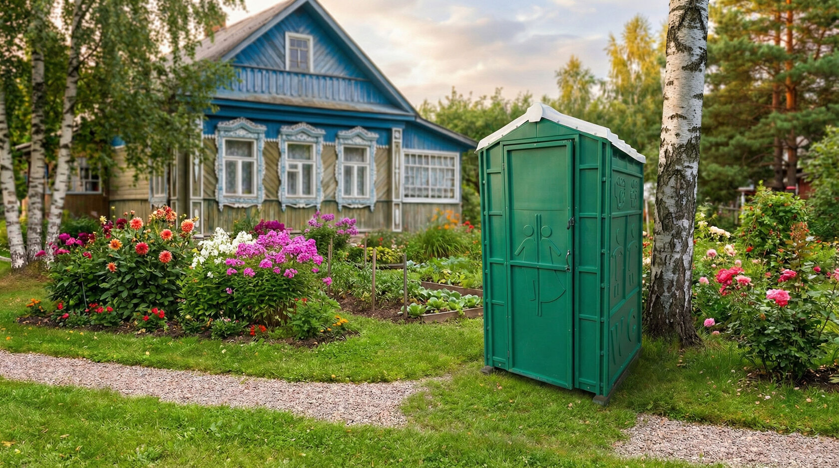 Туалетная кабина ЭКОМАРКА на дачном участке