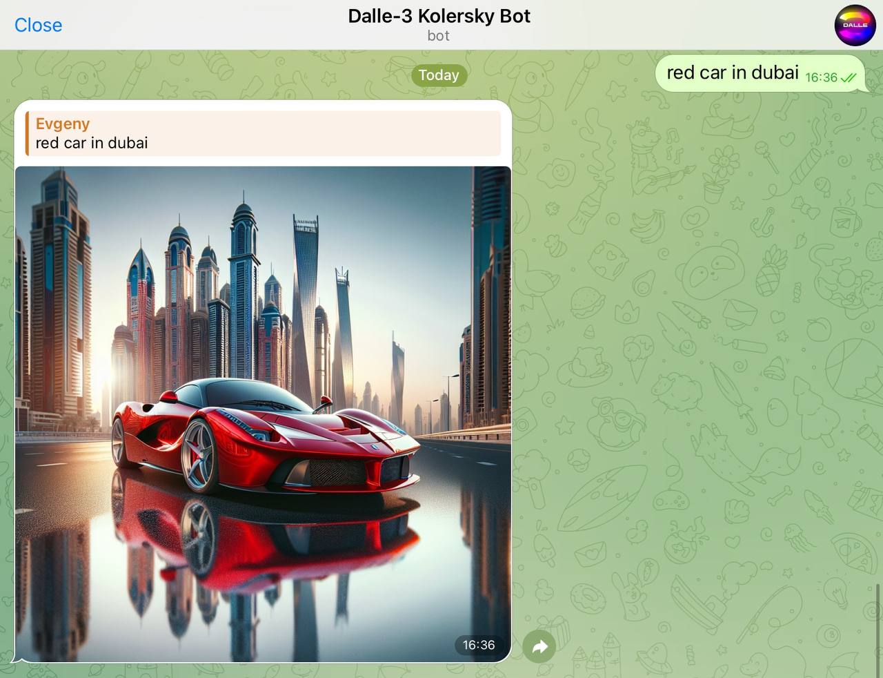 Чатбот Telegram Dalle 3 (нейросеть, генерирующая изображения) (проект  KolerskyAI)