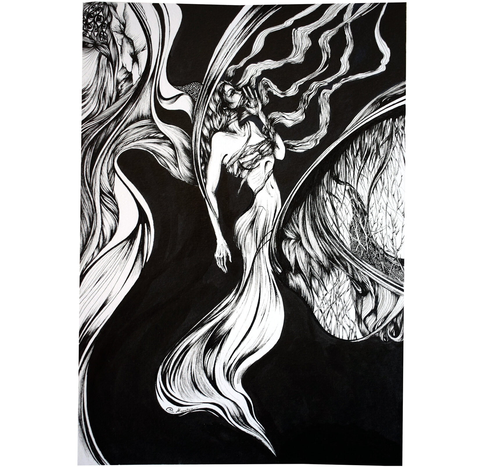 ink drawing, intuitive drawing, artist moscow, mingalevaart, художник график, графика Анна Мингалёва, картины mingalevaart, сюрреализм графика, символизм, 