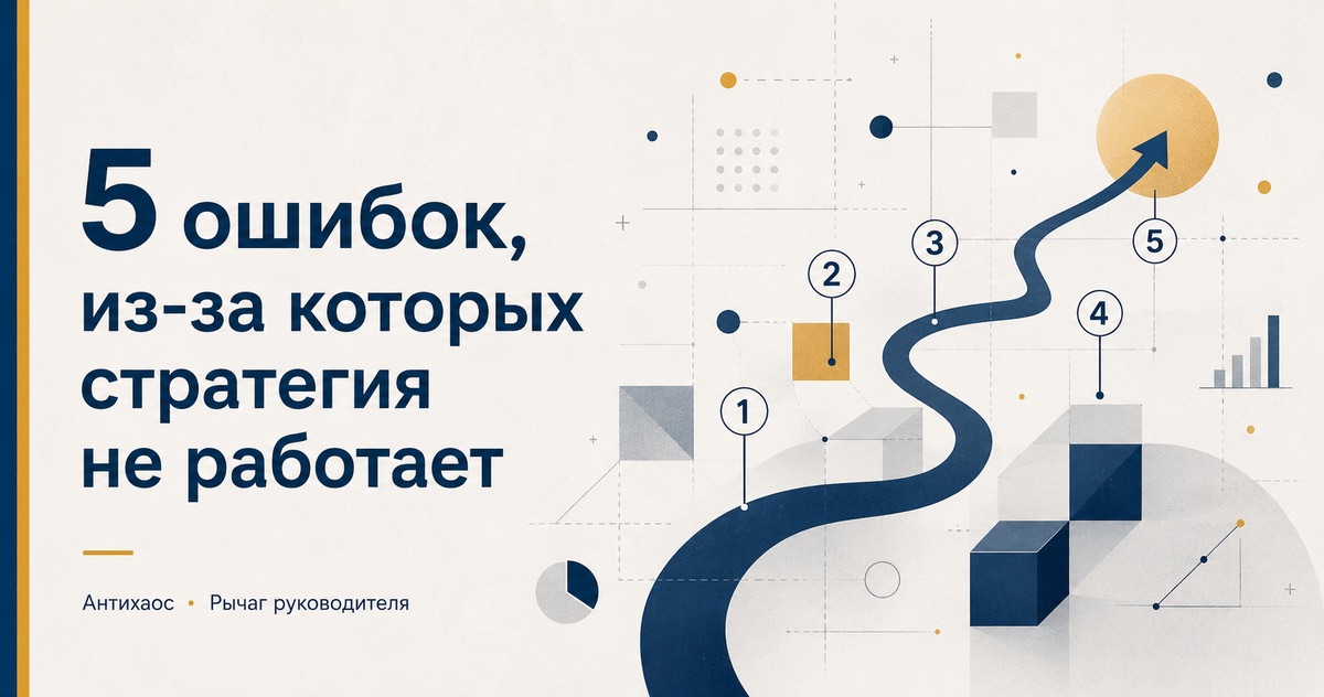 Извилистый путь к цели с пятью пронумерованными отметками: пять ошибок, из-за которых стратегия бизнеса не работает