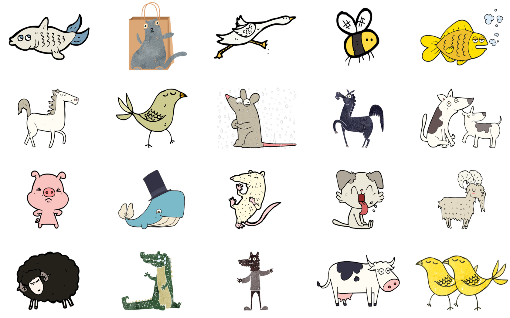 Коллаж с животными — иллюстрация к идиомам