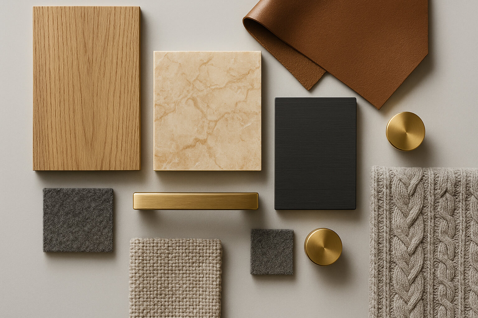 Натюрморт из массивного дуба, шпона, камня и премиальной фурнитуры