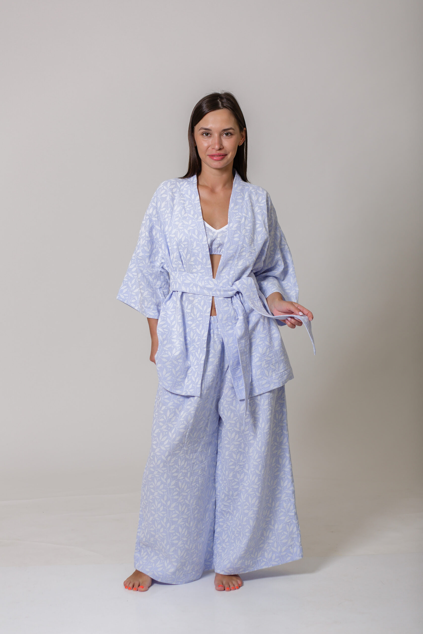 Пижамный костюм из муслина с топом