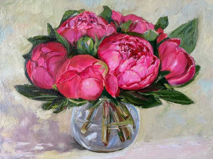 Розовые пионы