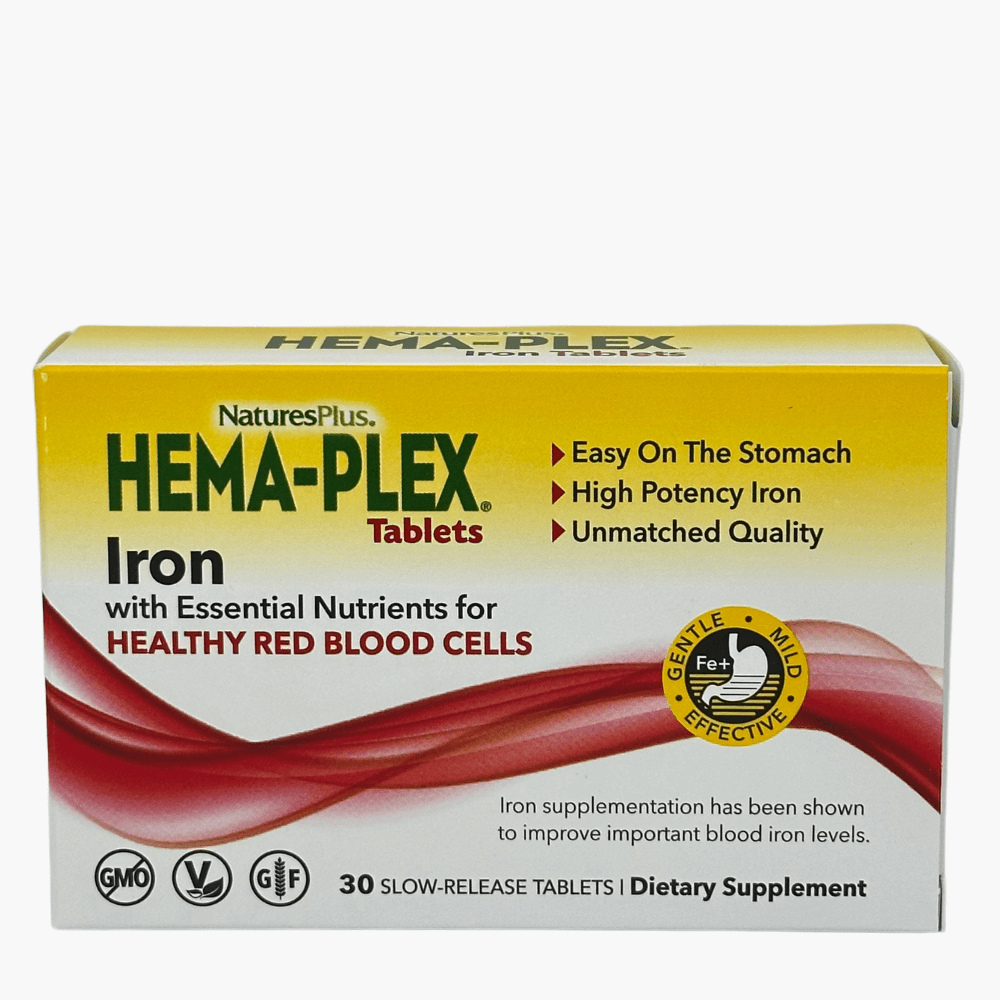 Упаковка Hena Plex Iron — добавка с железом для улучшения уровня гемоглобина и профилактики анемии.