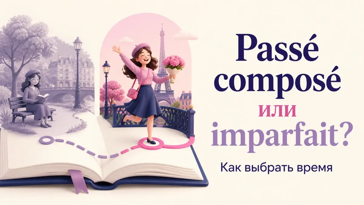 Иллюстрация к статье: Passe compose или imparfait: как выбрать время без зубрежки