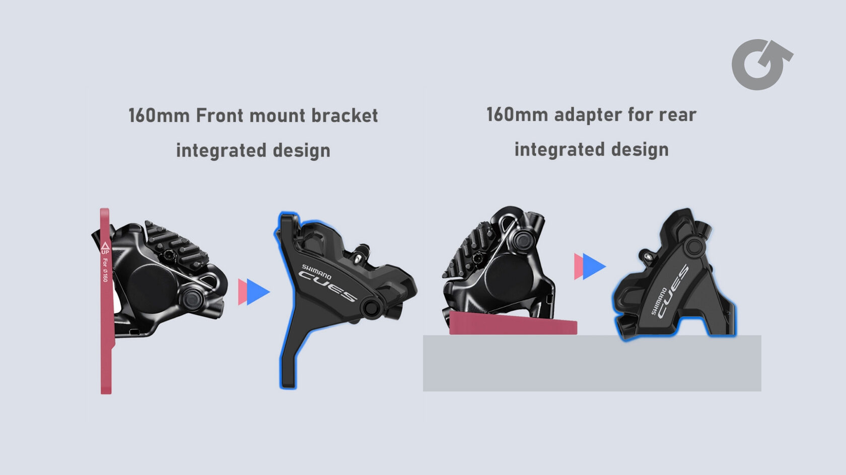 Гидравлические тормоза Shimano CUES с интегрированным адаптером