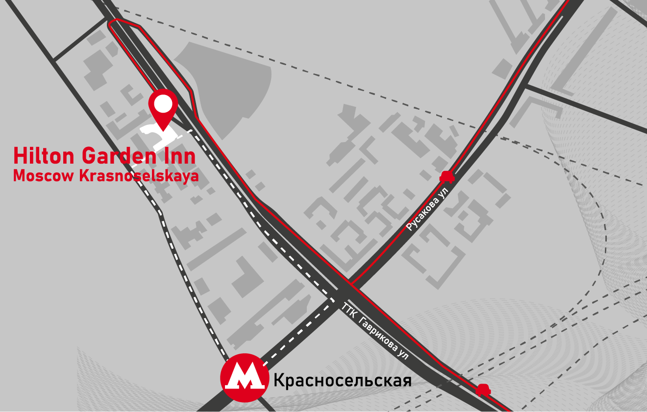  карта проезда Hilton Garden Inn Moscow Krasnoselskaya 4*