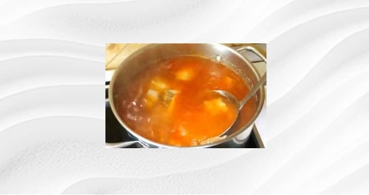 Приготовление супа харчо с рисом и томатной пастой: шаг 6