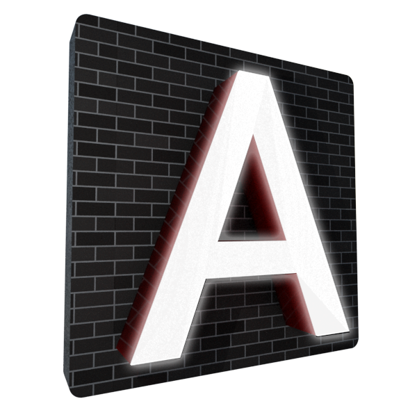 Буква с лицевой подсветкой