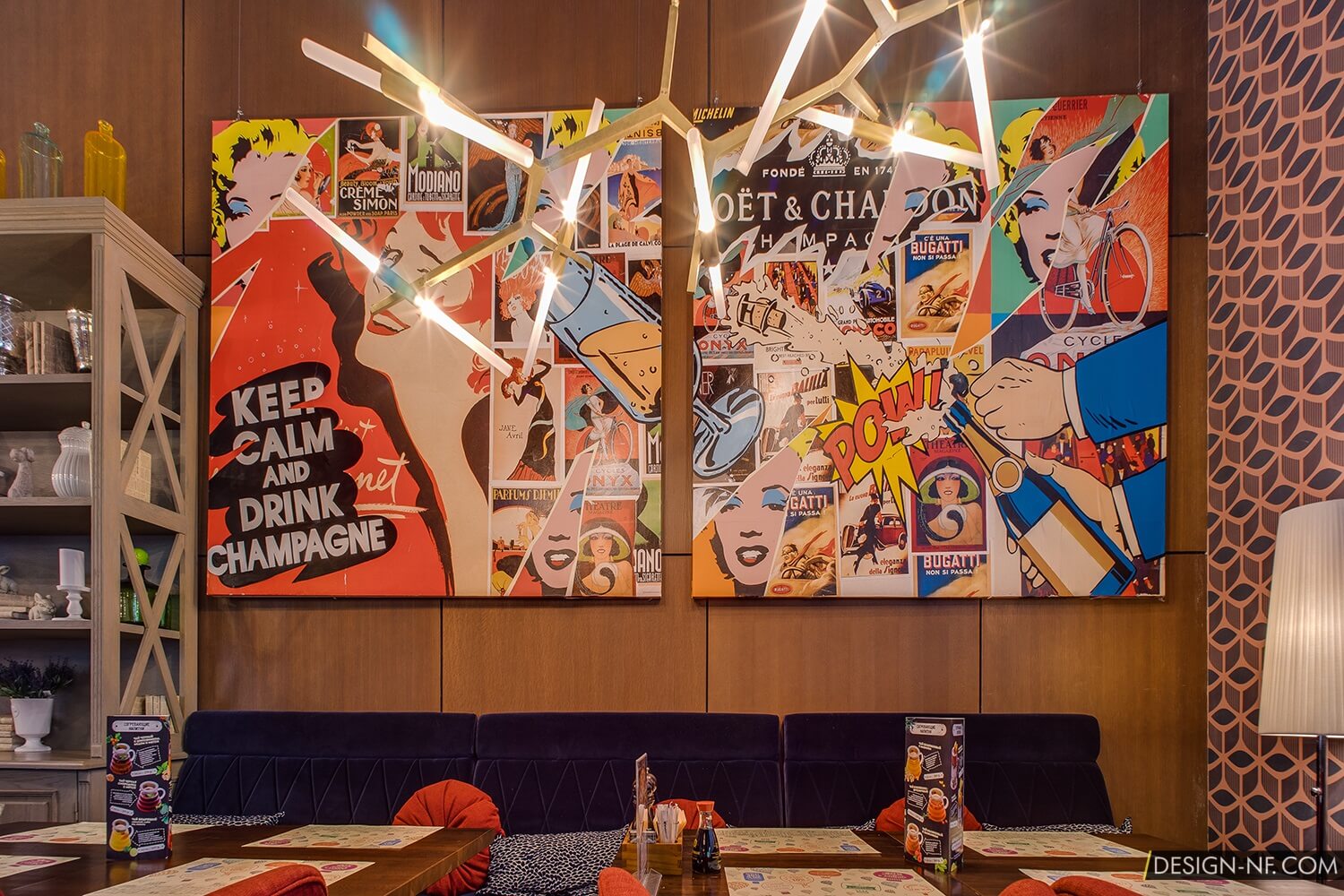 Картины на заказ для оформления ресторана в стиле коллаж