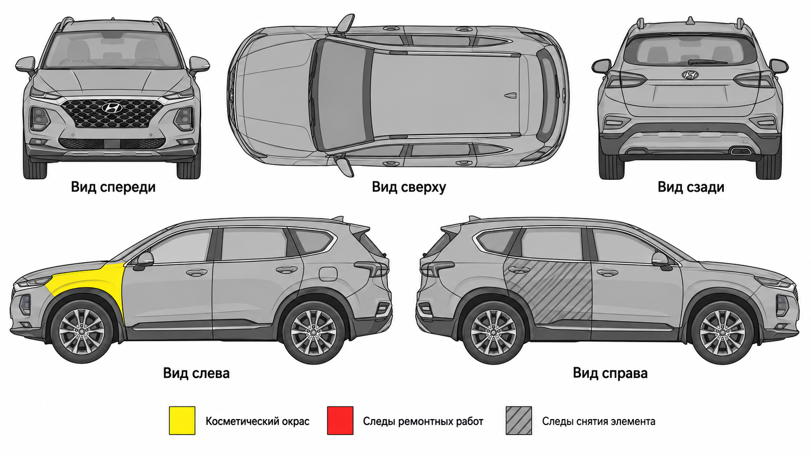 Карта ЛКП Hyundai Santa Fe