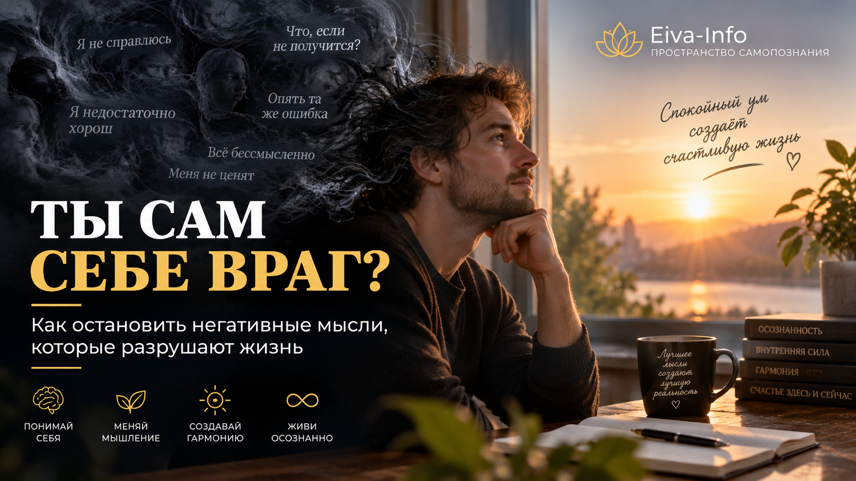 Человек размыщляет у окна!