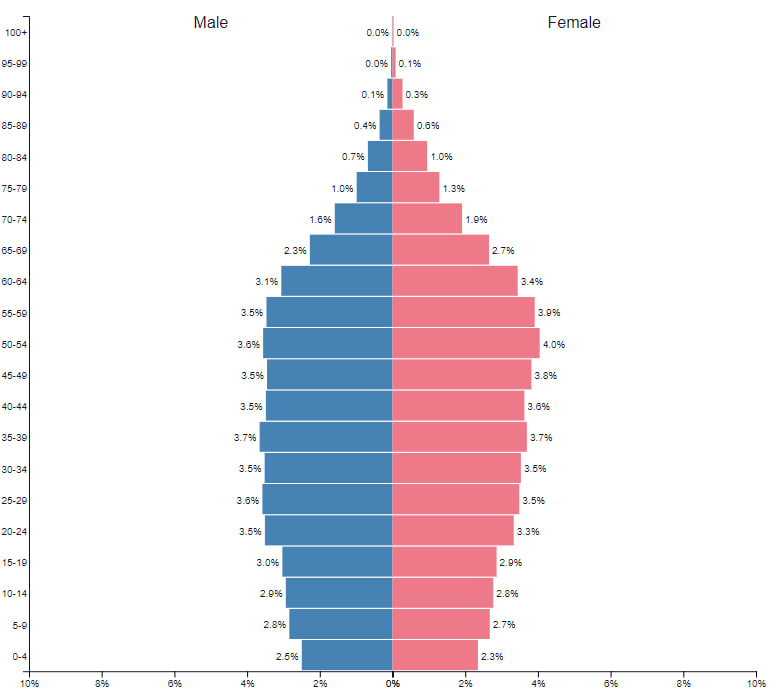 Thailand's current population pyramid Source: