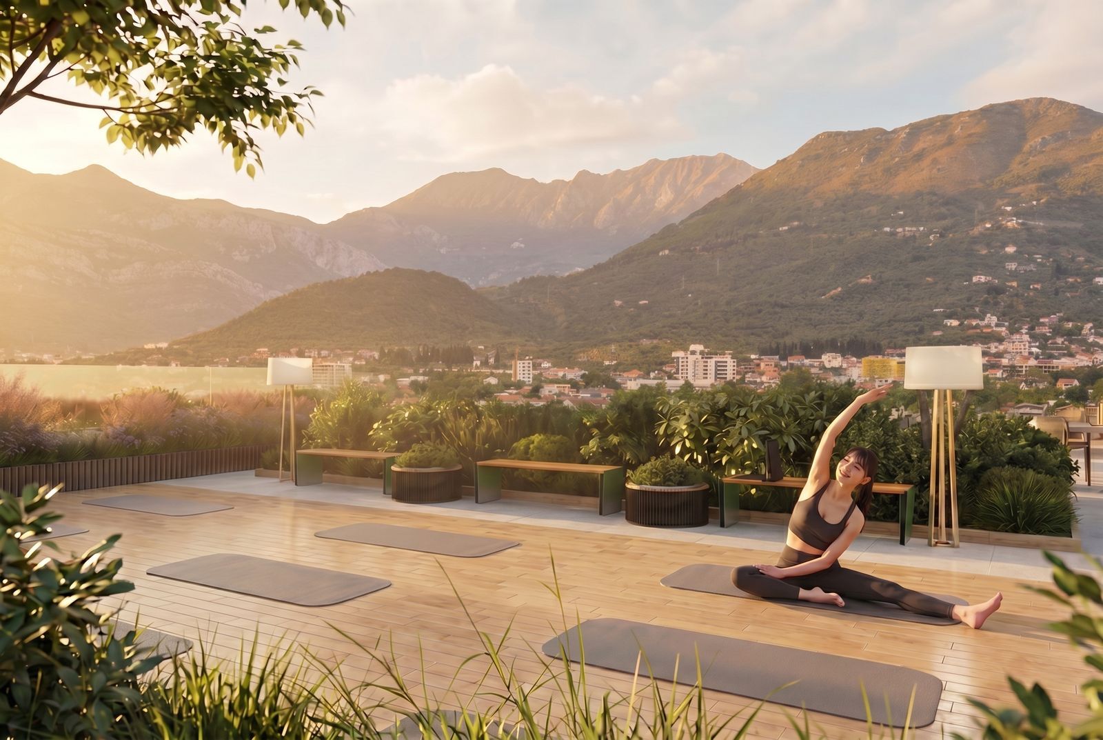 Rooftop yoga space – Zen Gardens, Bar