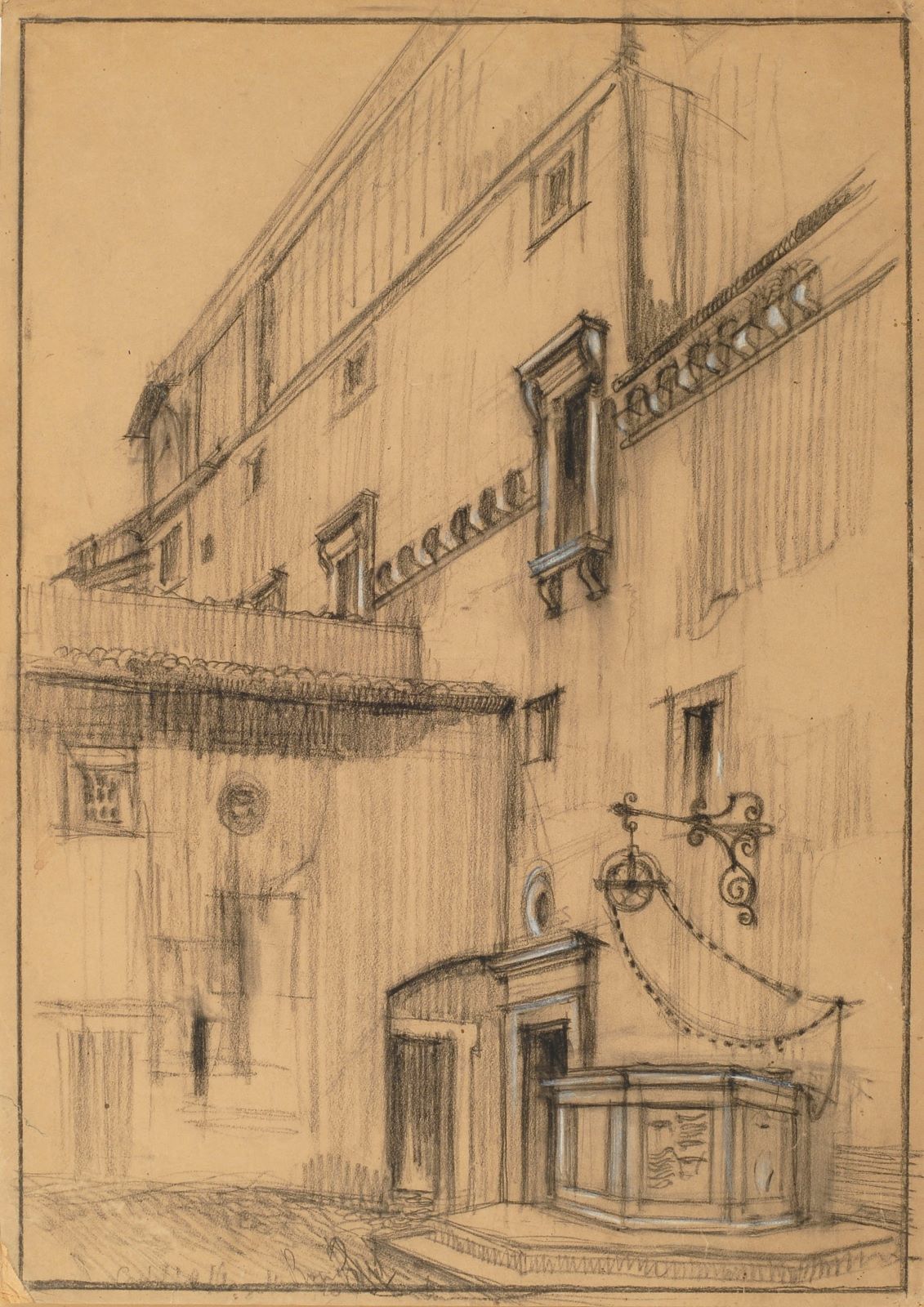 Двор с колодцем в Замке Святого Ангела. Рим. 1910-е