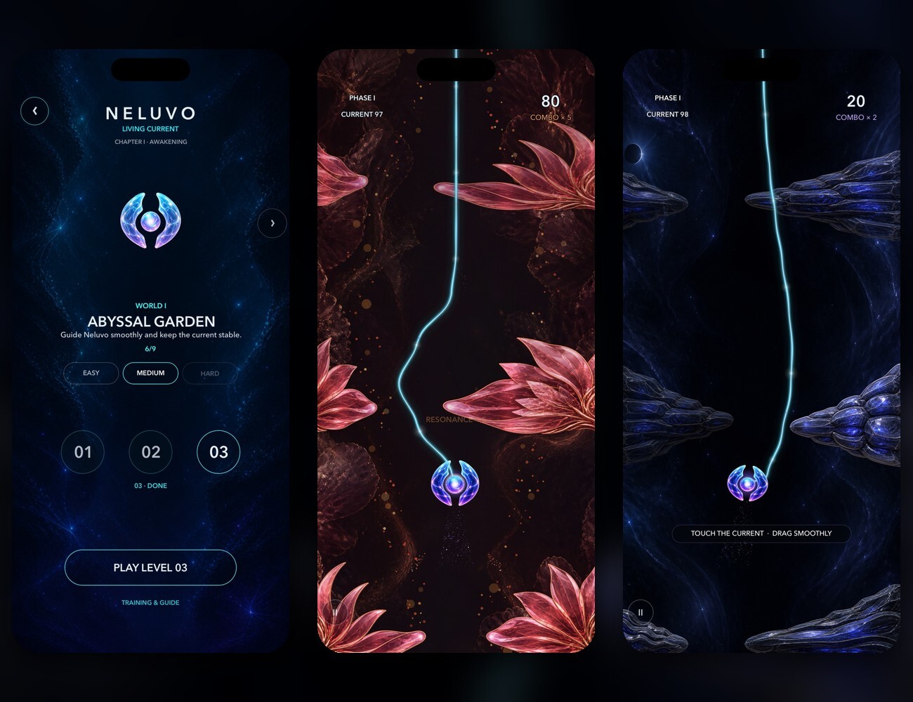 NELUVO, an indie one-finger precision game for iPhone