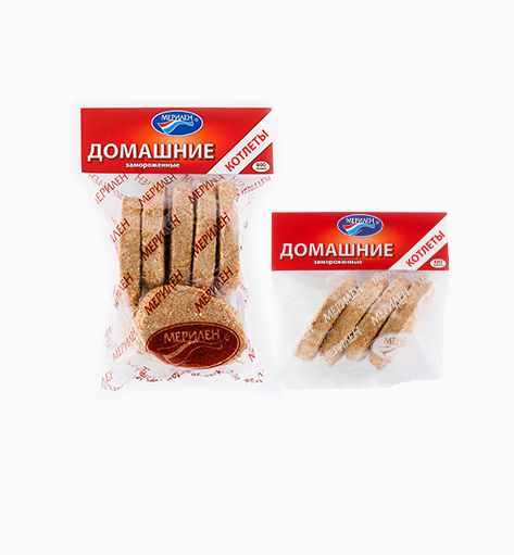 Котлеты «Домашние» от производителя Мерилен — замороженные полуфабрикаты, мясные котлеты из свинины и говядины. Упаковка: 400 гр./800 гр.