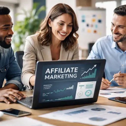 Profesionales estudiando el marketing de afiliados.