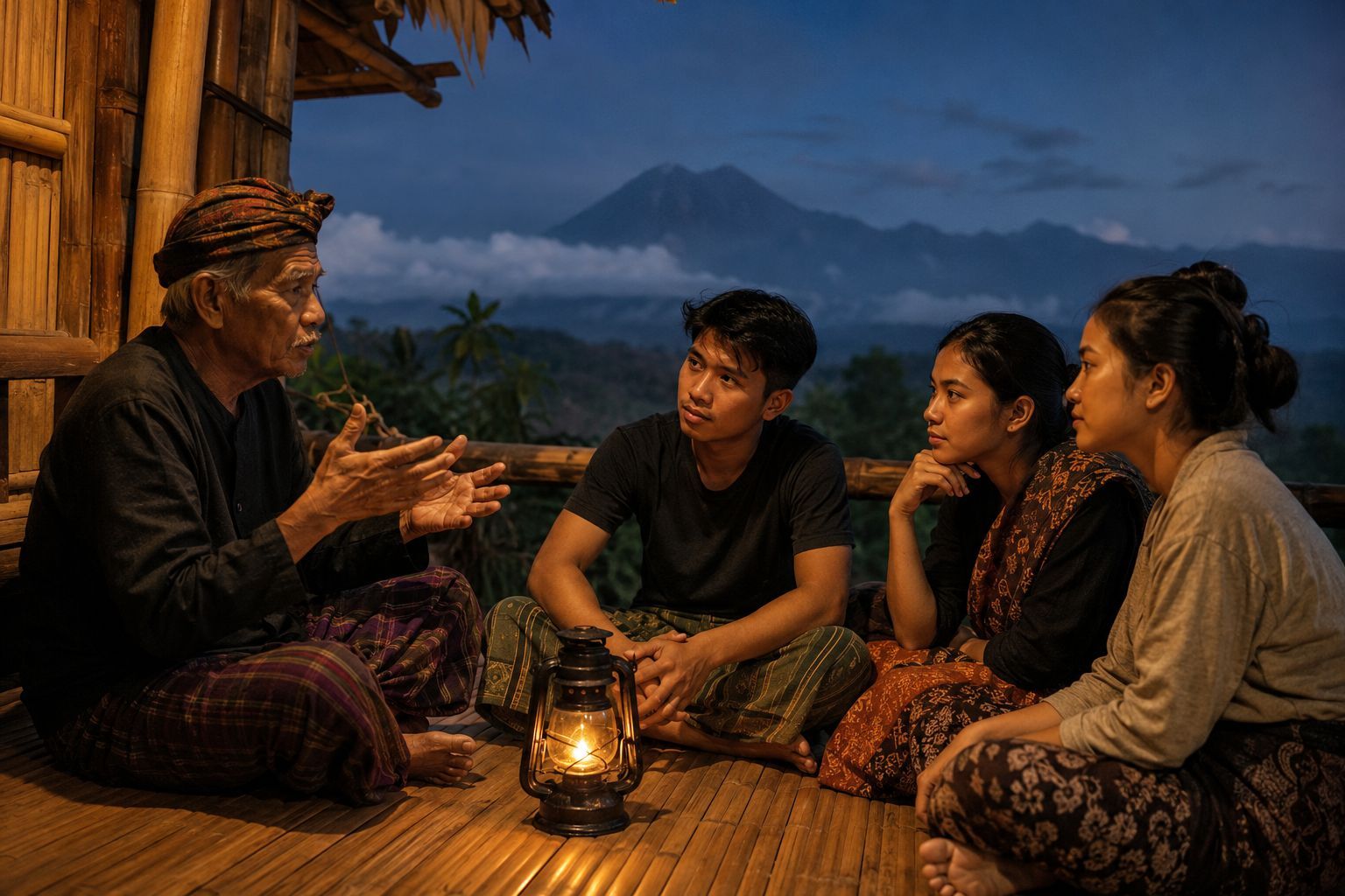 Tetua Sasak menceritakan legenda Dewi Anjani di kaki Rinjani