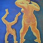 картина мама и сын на море