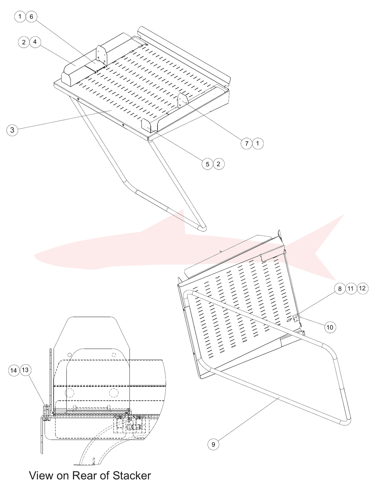 Morgana AutoCreaser Pro XW 7-08-13 Stacker Assembly — схема деталей