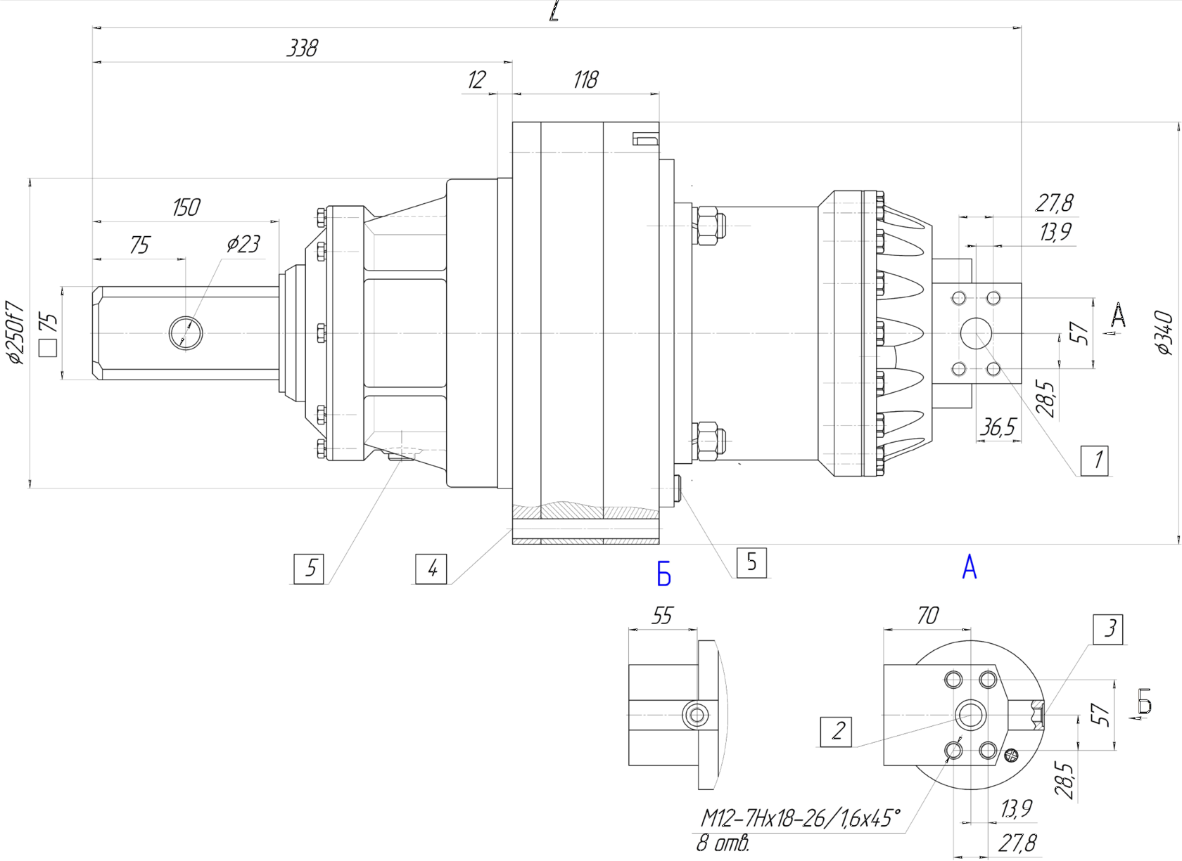 Габаритные и присоединительные размеры ГМР.5001