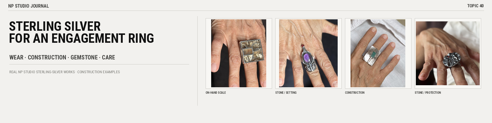 Sterling silver can work for an engagement ring, but wear pattern, construction, stone and maintenance matter