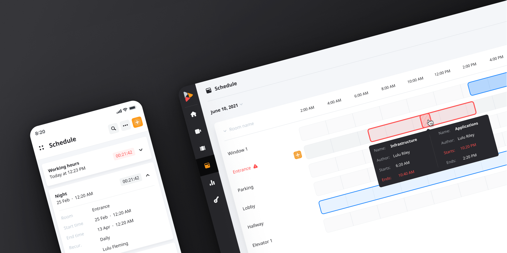 запланировать запись камеры видеонаблюдения