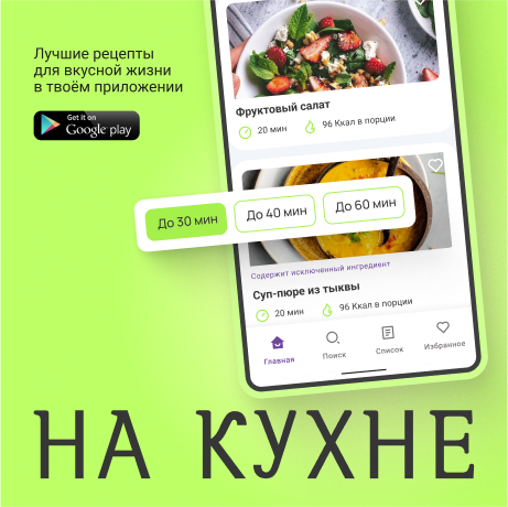 Лучшие рецепты, приложение Android, На кухне