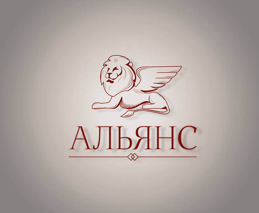 Логотип мебельной компании «Альянс» — крылатый лев, символизирующий силу и благородство