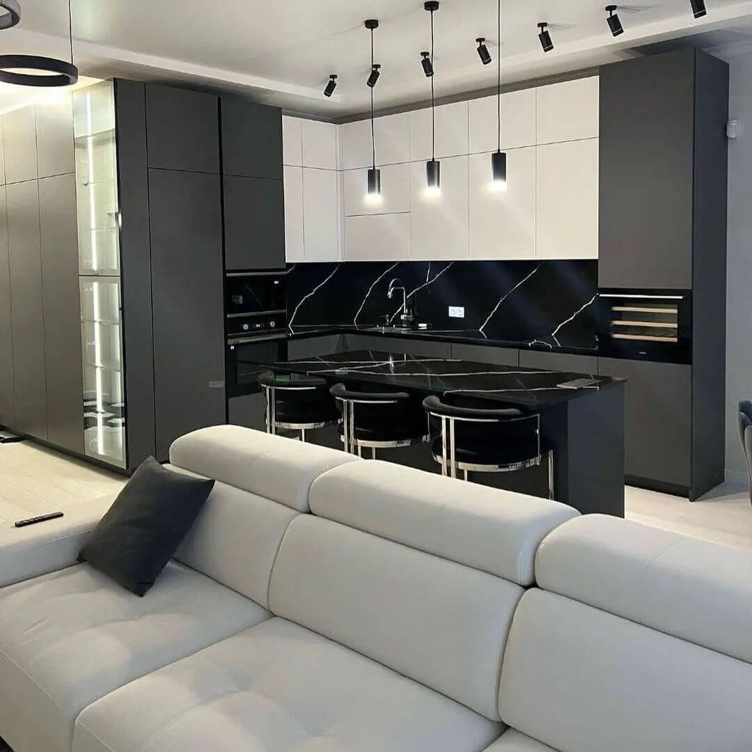 Кухня на заказ в Москве серая 