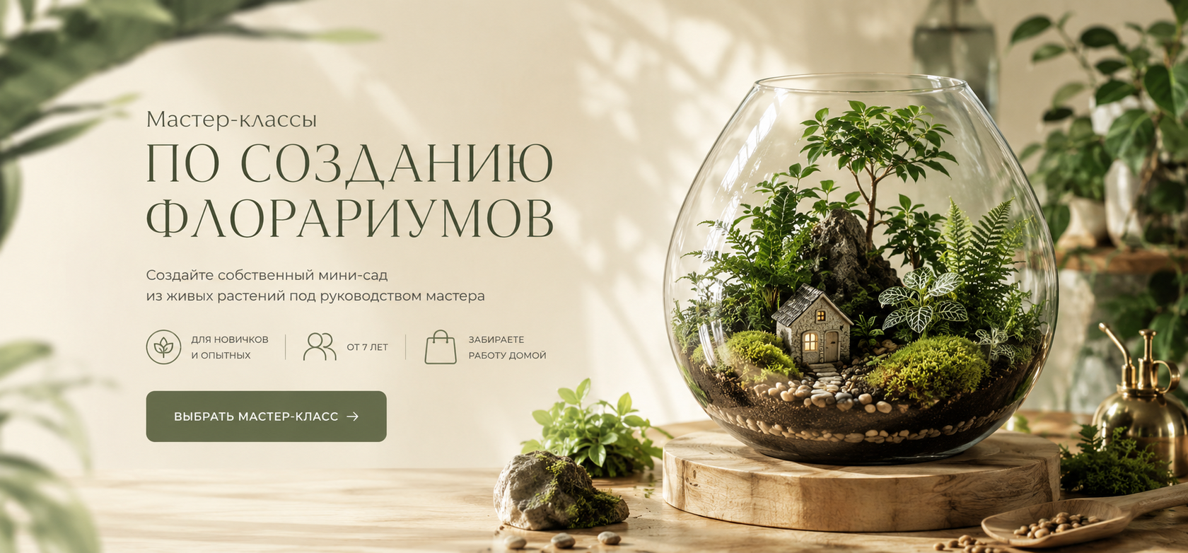 Мастер-классы по созданию флорариумов