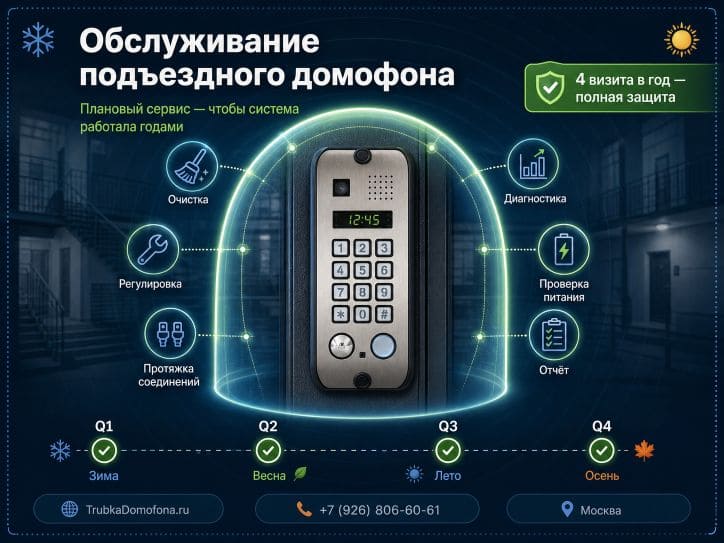 Обслуживание подъездного домофона после установки — что входит и зачем это нужно