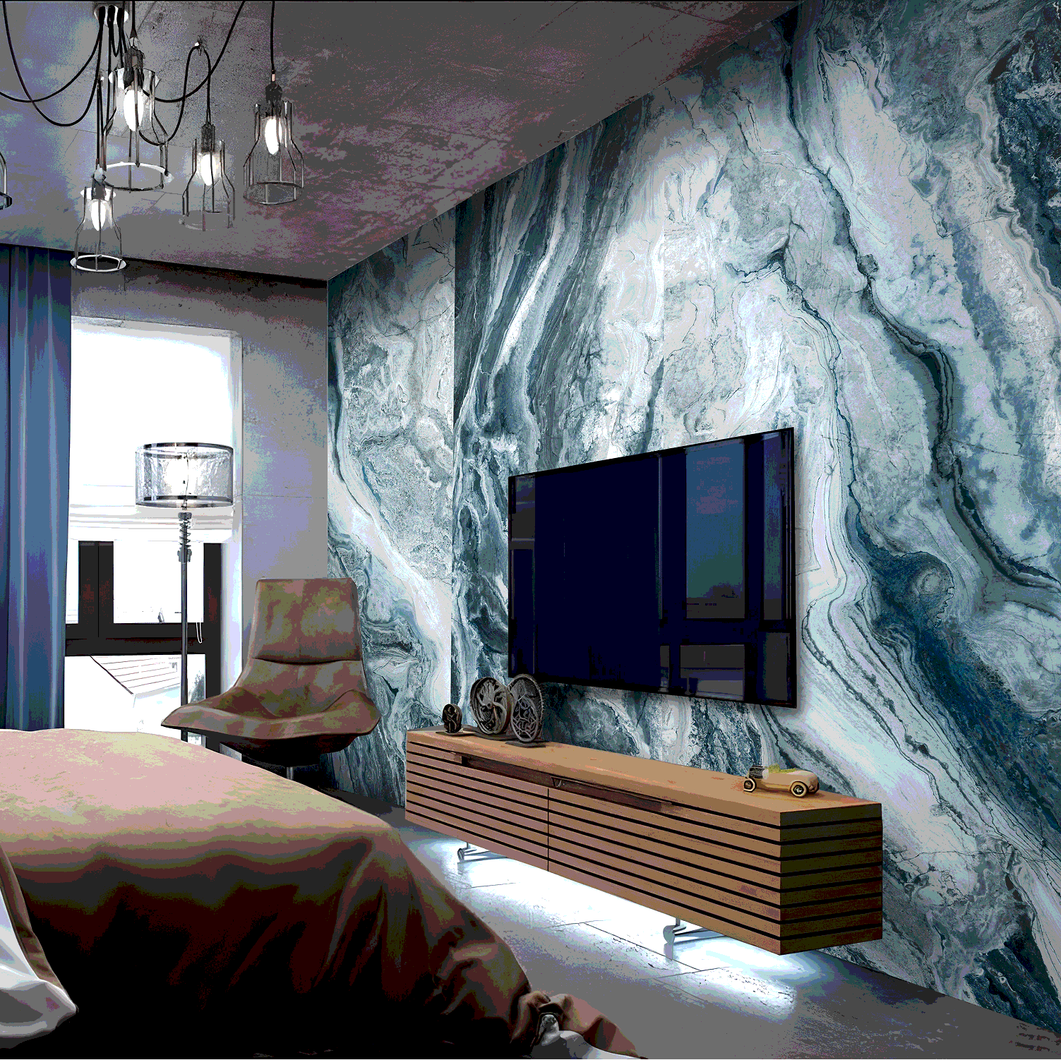 гибкий мрамор на ПВХ