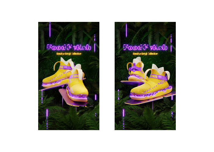 Цифровая обувь в стилистике банана