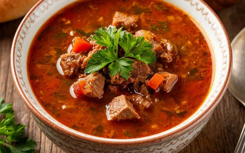 харчо по грузински из говядины с рисом