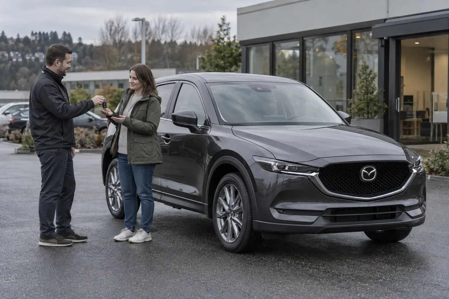 Иллюстрация передачи Mazda CX-5 покупателю