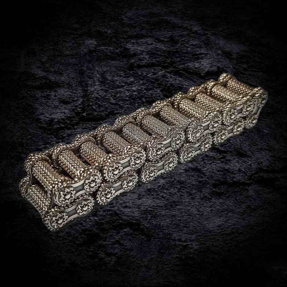 мужской брутальный браслет, массивный серебряный браслет, мужской браслет.