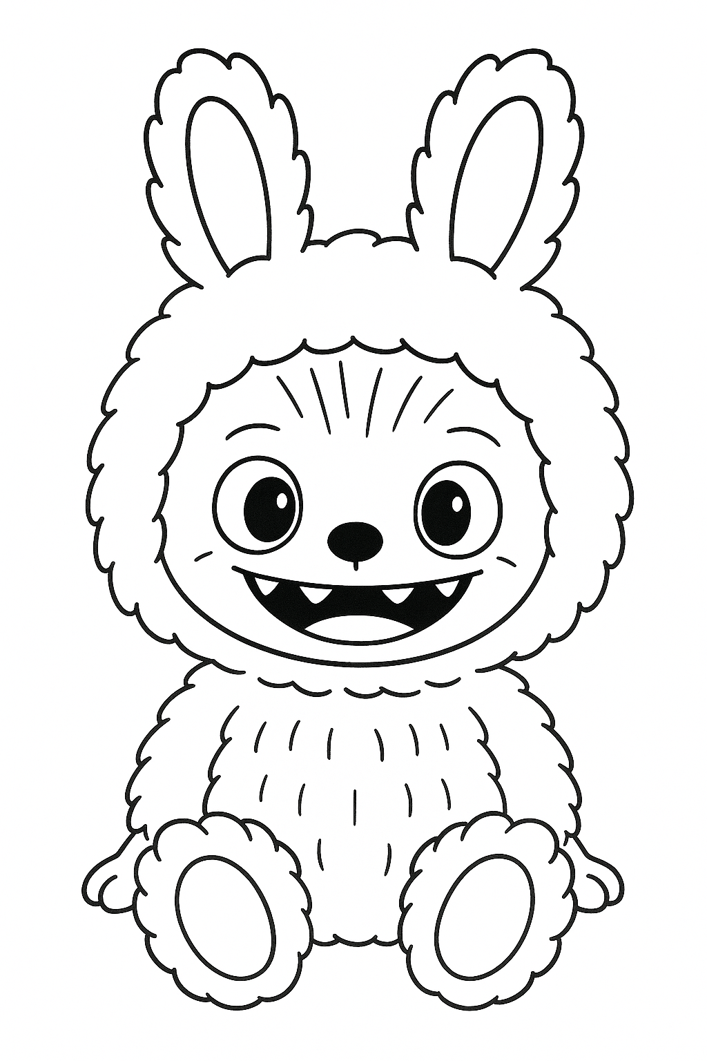 Раскраска Лабубу (Labubu) монстр скачать для детей