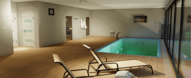 Спа-модуль Дельфинье с бассейном вид на бассейн 