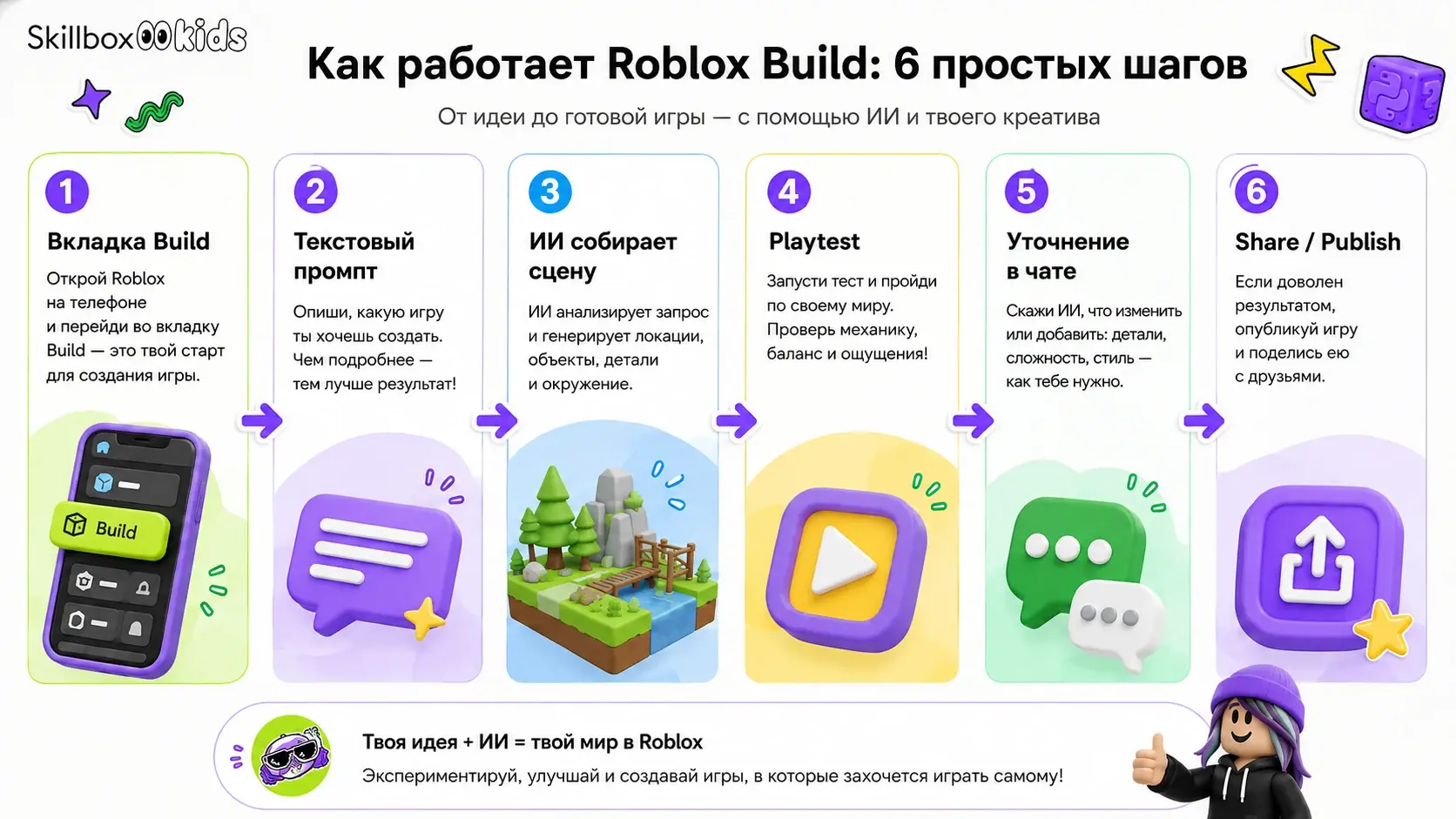 Как работает Roblox Build: шесть шагов от вкладки Build до публикации