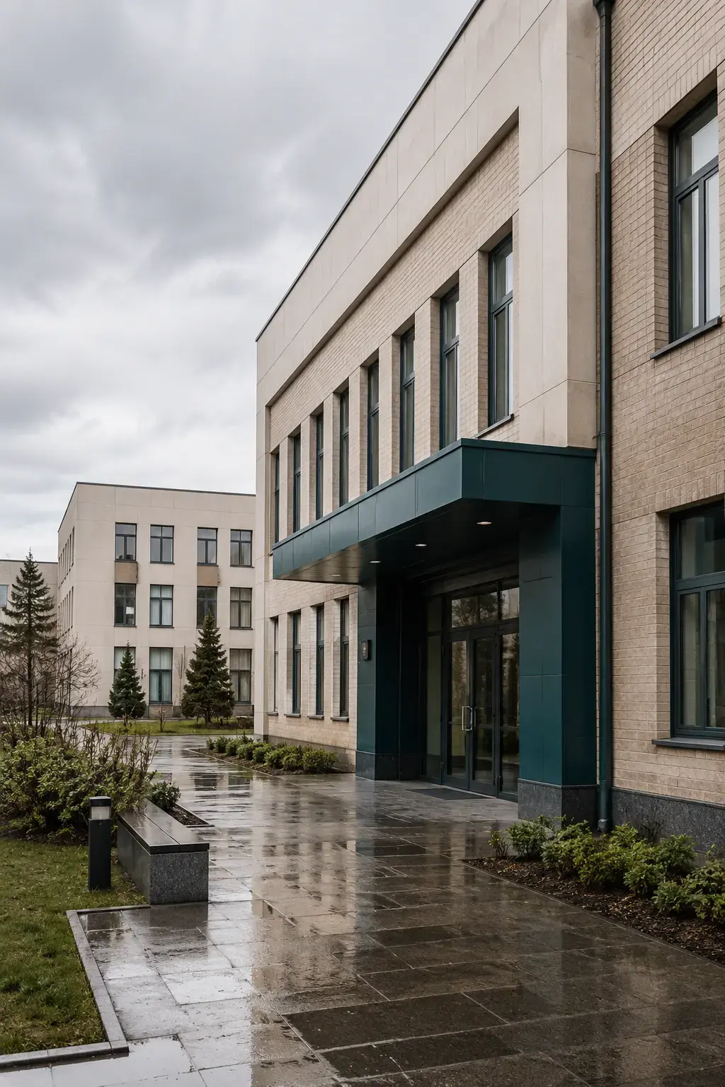 Иллюстративное изображение современного корпуса медицинского учреждения