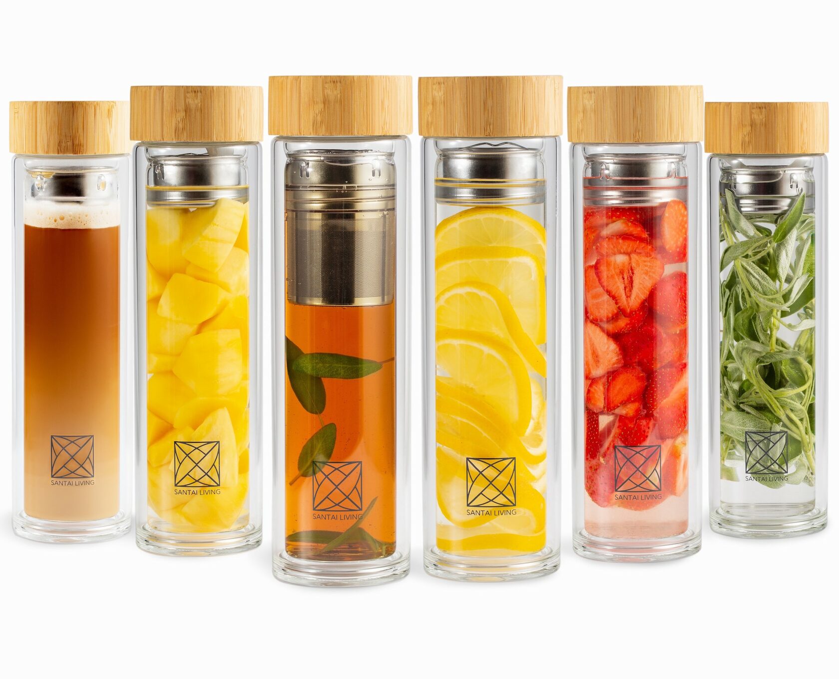 Термокружка ECO GLASS с разными напитками