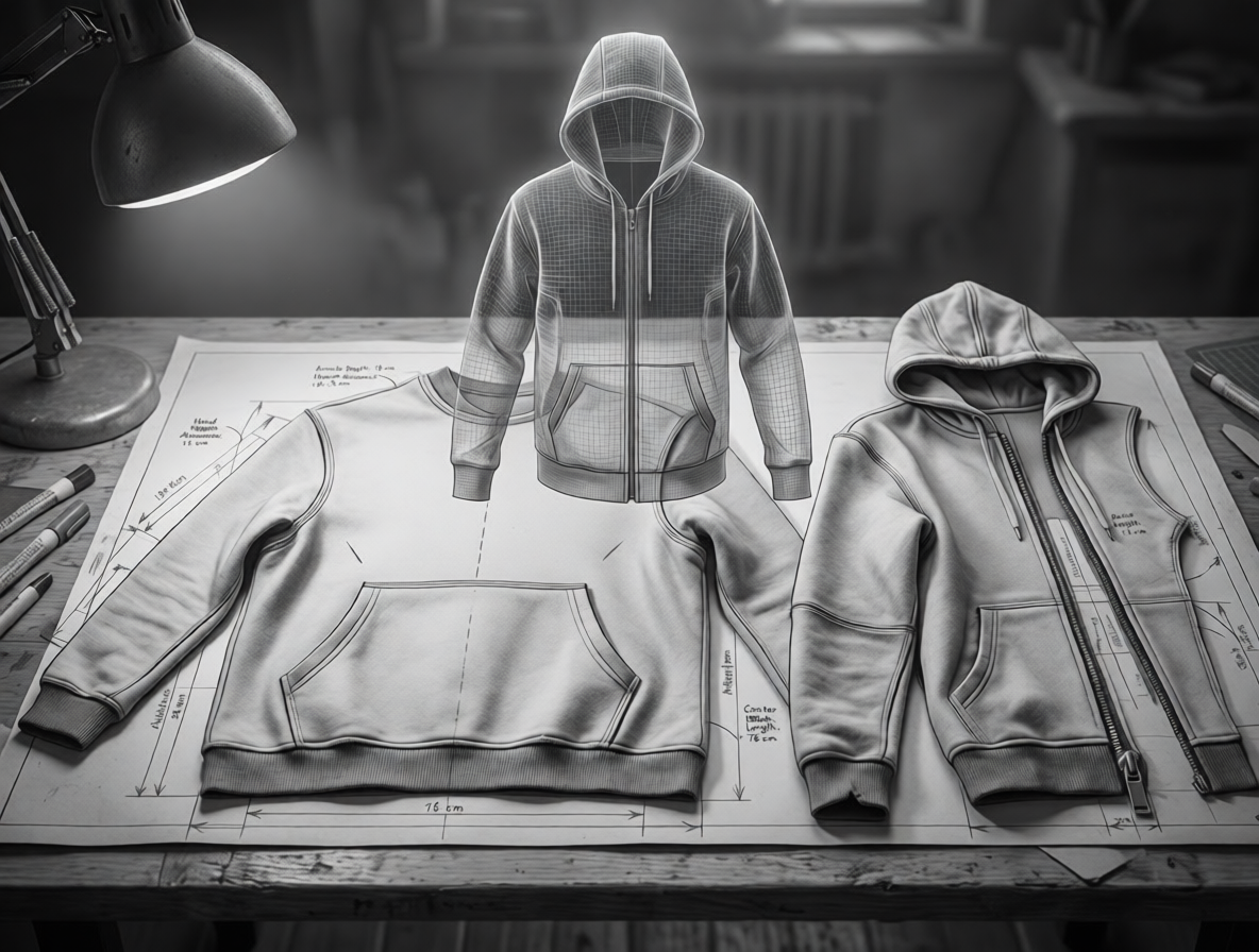 Выкройка зип худи с капюшоном