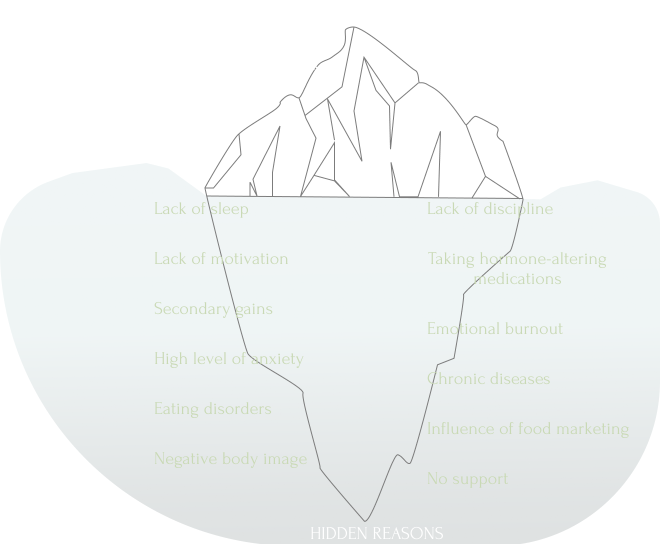 What hinders fitness, image of Iceberg