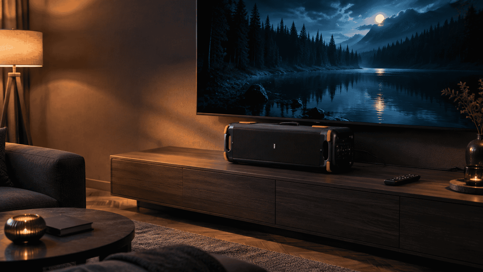 MEG SPA101BL подключена к телевизору в режиме саундбара