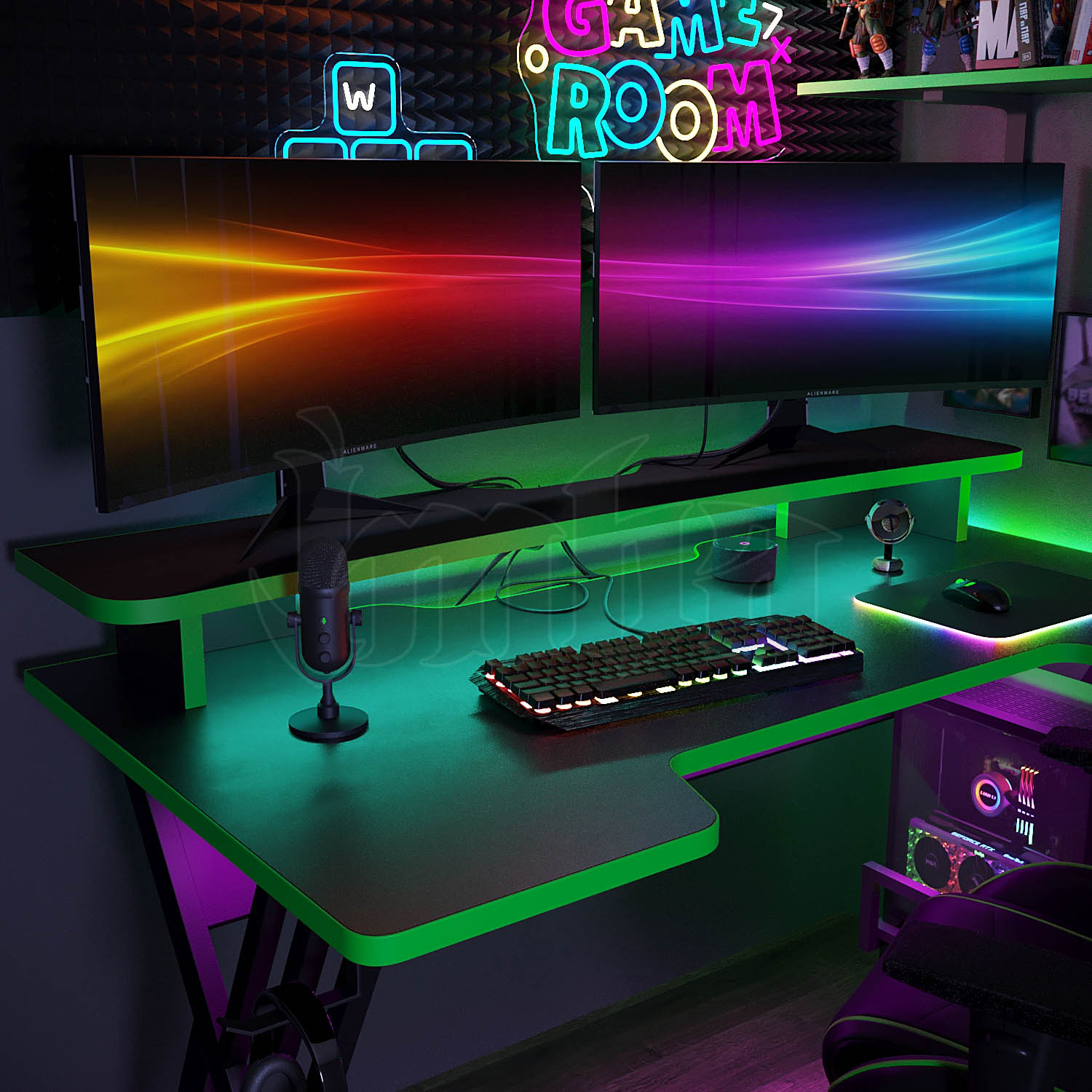 Подсветка в подставке для монитора